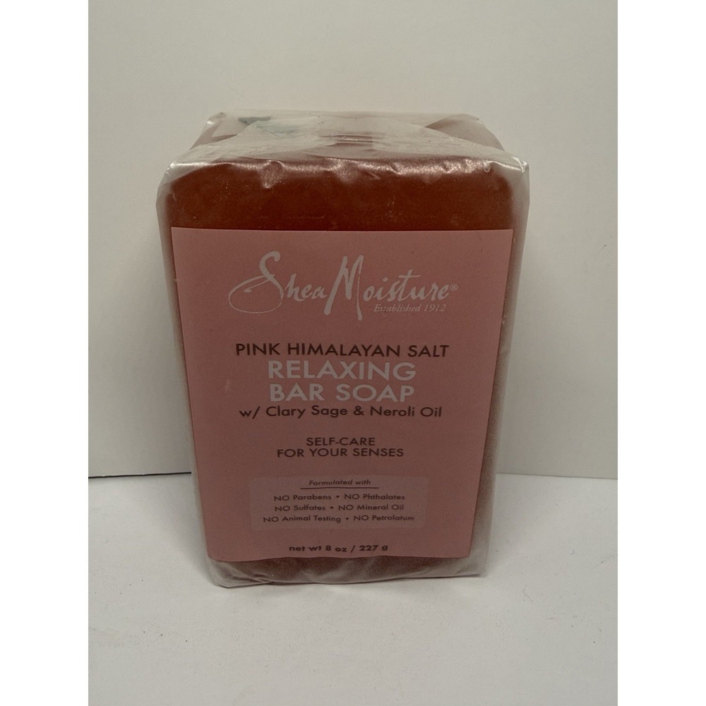 New Shea Moisture Pink Himalayan Salt Relaxing Soap Clary Sage & Neroli Oil 8oz